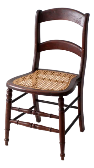 Antique American Cane Seat Ladder Back Chair