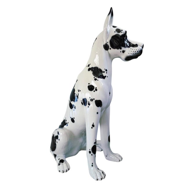 Mid-Century Modern 1980s Life Size Great Dane Porcelain Dog Sculpture by Lladro Hispania of Spain For Sale - Image 3 of 18