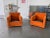 1970s Tailored Mid-Century Lounge Chairs – Down-Filled Pair in Burnt Orange Upholstery For Sale - Image 4 of 12