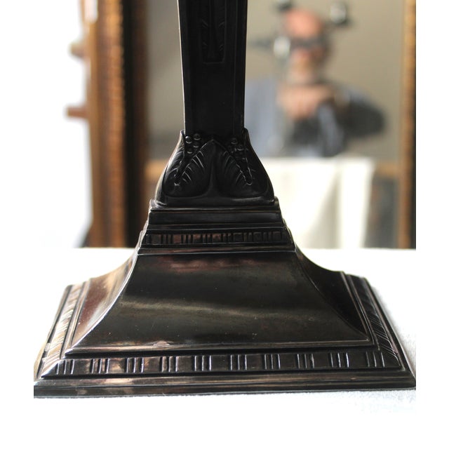 Antique Kayserzinn Three-Light Candlestick, 1890s For Sale - Image 5 of 15