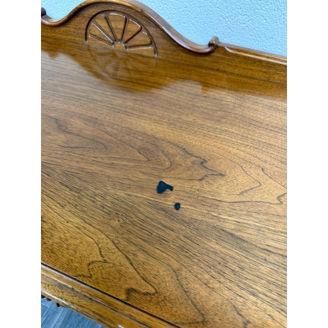 Vintage American Jacobean Tudor Revival Walnut Buffet Sideboard Server For Sale - Image 16 of 16