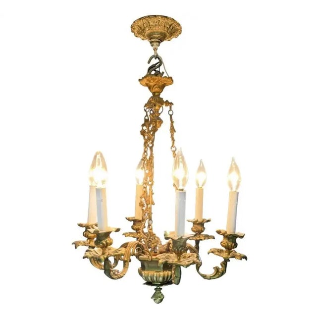 French Mid 19th Century French Louis Philippe Six-Light Chandelier For Sale - Image 3 of 6