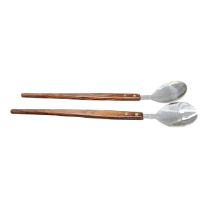 Vintage Danish MCM Salad Serving Set Wood Handle Spoon Spork Japan Rosewood Teak