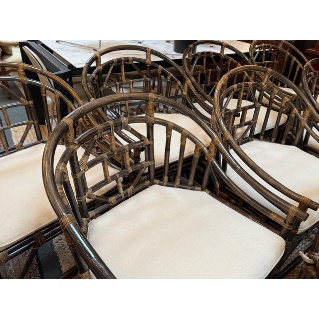 Brighton Pavilion Bamboo Dining Chairs, Vintage Set of Eight For Sale - Image 9 of 17