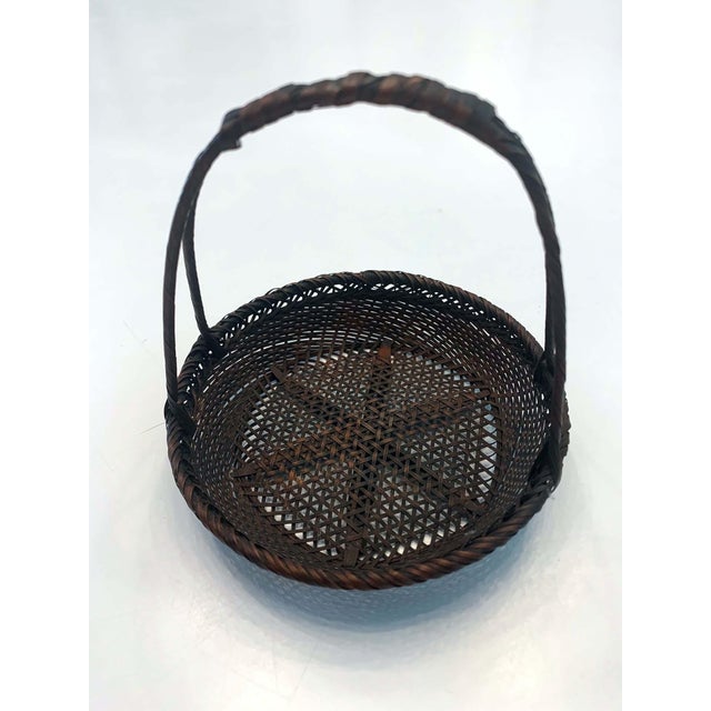 Late 18th Century Important Miniature Japanese Bamboo Basket by Hayakawa Shokosai I For Sale - Image 5 of 14