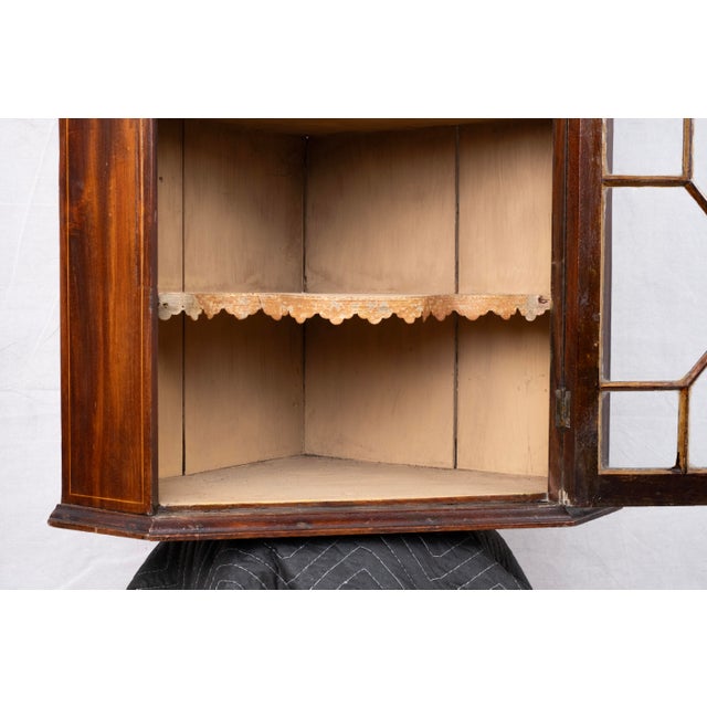 Late 18th Century Georgian Wall Mounted Corner Cabinet For Sale - Image 9 of 11