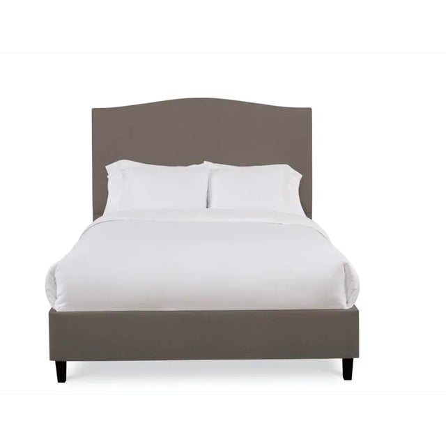 Casa Cosima Hazel King Bedframe, Mushroom Velvet For Sale - Image 4 of 4