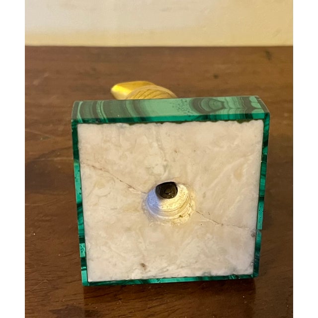 Small Antique 19th Century French Empire Gilt Bronze Urn or Ewer Mounted on a Malachite Base For Sale - Image 14 of 14