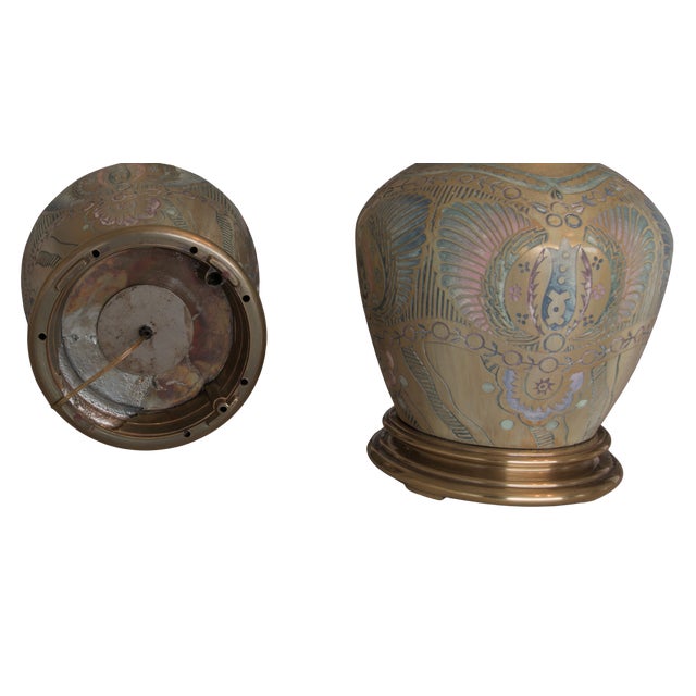 Mid 20th Century Frederick Cooper Ginger Jar Lamps With Brass Hardware - a Pair For Sale In Salt Lake City - Image 6 of 6