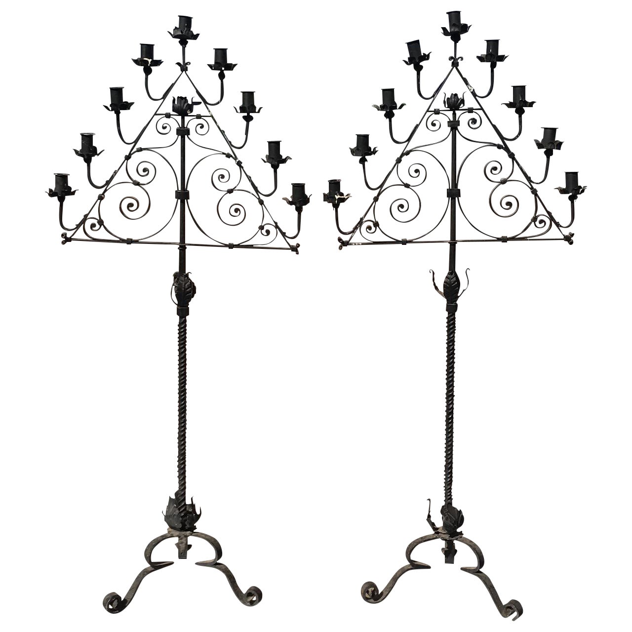 Wrought Iron Candelabras A Pair Chairish