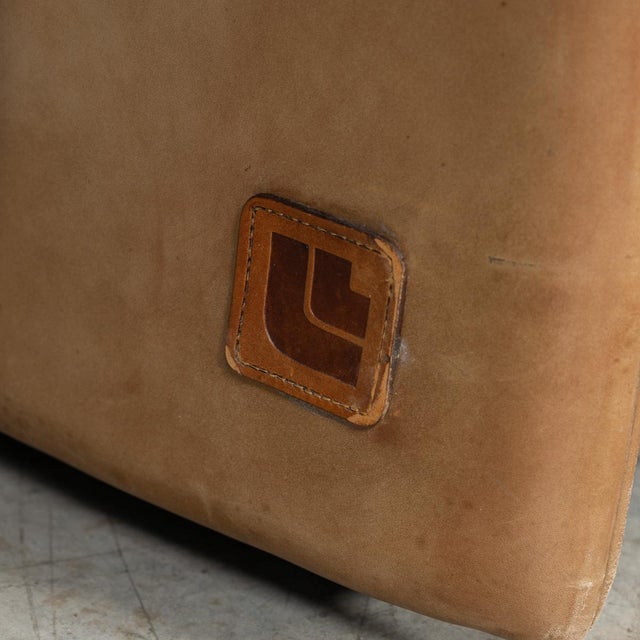 Vintage 20th Century Italian Brown Leather Armchairs from Lev & Lev, 1970s, Set of 2 For Sale - Image 9 of 18