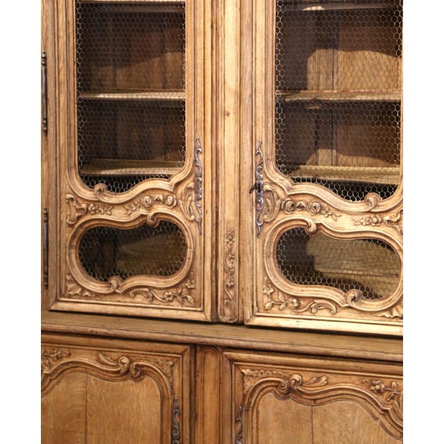 French 18th Century French Louis XIV Bleached Oak Buffet Deux Corps From Normandy For Sale - Image 3 of 14