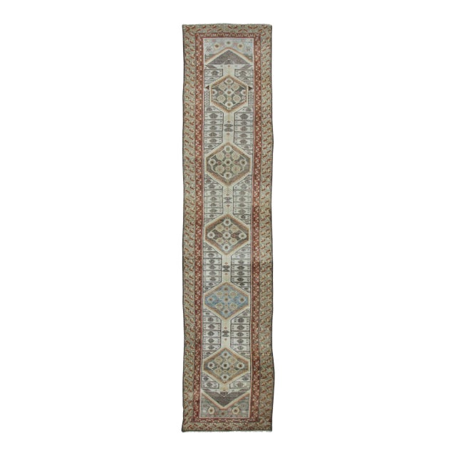 Antique Persian Sarab Extra-Long Runner With Geometric Medallions - Rug & Kilim For Sale