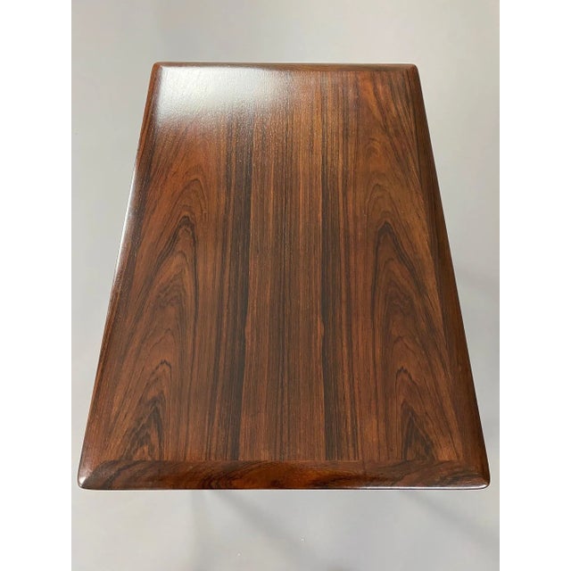 Brown Mid-Century Modern Danish Knitting Side Table For Sale - Image 8 of 12