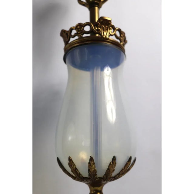 American Italianate Opaline Glass and Marble Table Lamp by Westwood Lamps For Sale - Image 3 of 8
