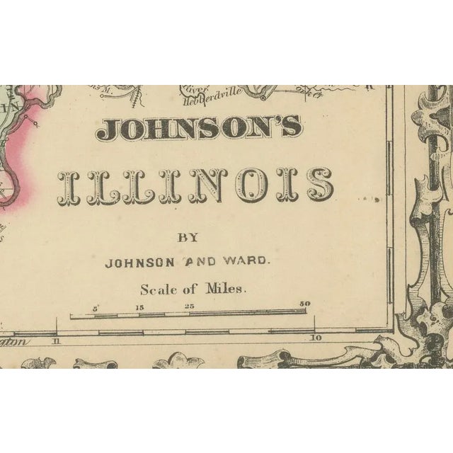 Johnsons Illinois Map, 1864 For Sale - Image 9 of 10