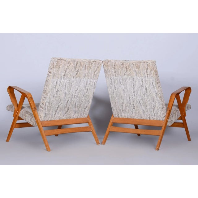 Set of Mid-Century Armchairs in Beech attributed to Tatra Pravenec, Czech, 1950s For Sale - Image 4 of 8