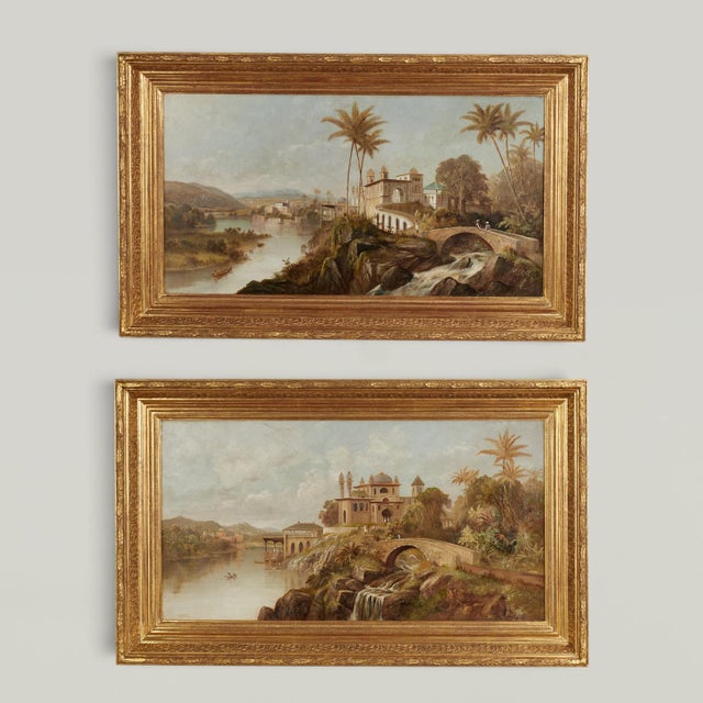 Antique Orientalist India Landscape Oil Painting by Daniel C. Grose For Sale - Image 13 of 13