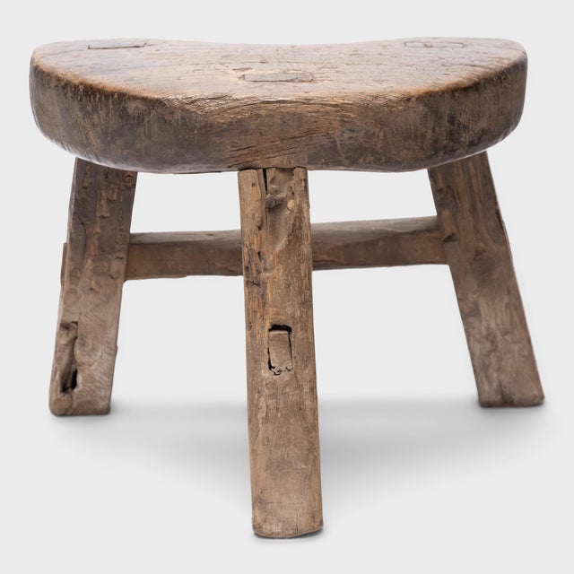 Chinese Petite Quarter Moon Stool, C. 1850 For Sale - Image 4 of 4
