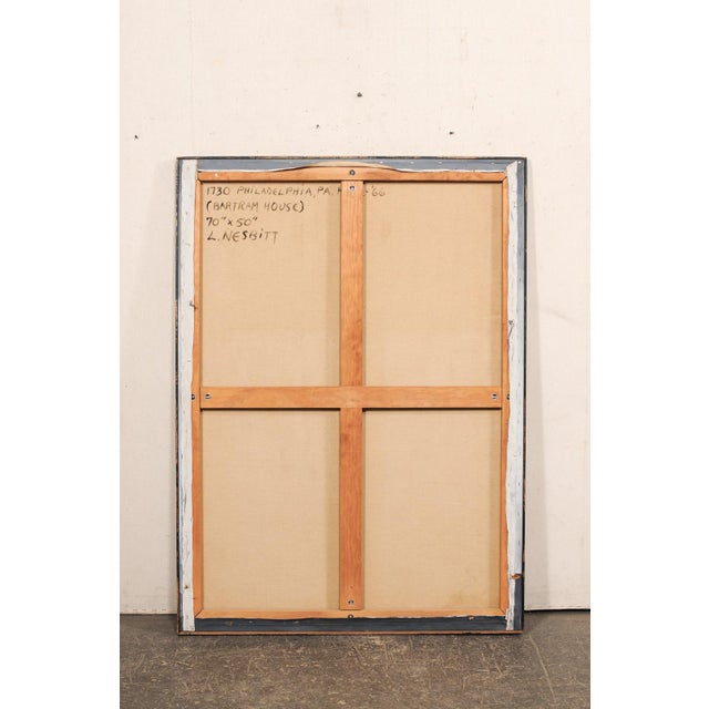 Wood Mid 20th Century Large Lowell Blair Nesbitt Black & White Tonal Painting For Sale - Image 7 of 11