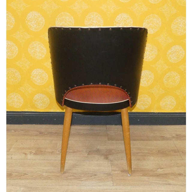 1960s Red Striped Cocktail Chair, 1960s For Sale - Image 5 of 10