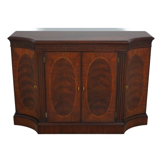 Henkel Harris Mahogany Inlaid 4 Door Server For Sale