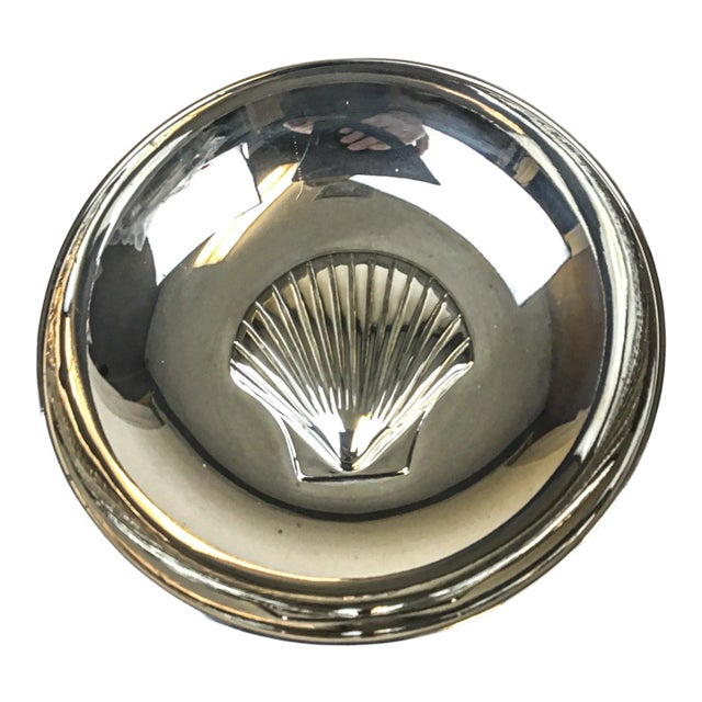 Heavy Silver Plate Trinket Dish With 3d Shell Motif For Sale