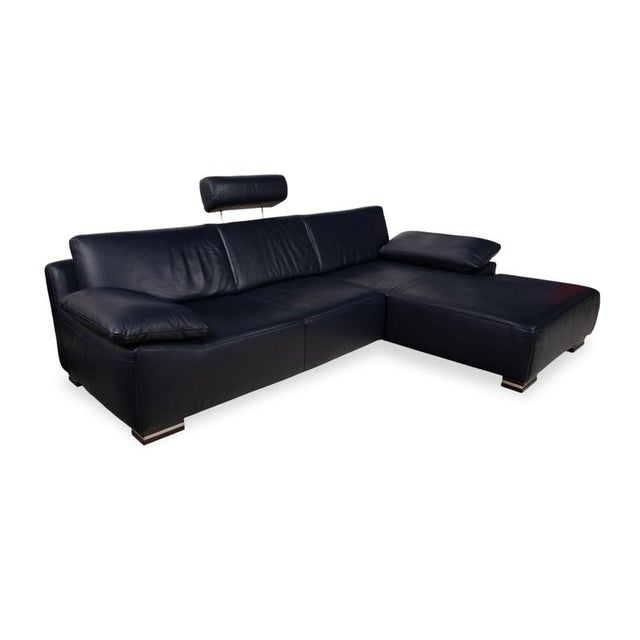 Dark Blue Leather Corner Sofa from Willi Schillig For Sale - Image 5 of 18