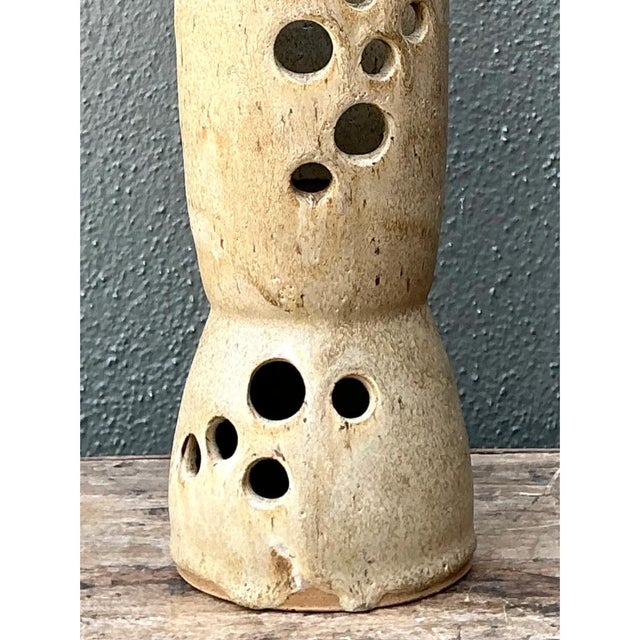 Vintage Abstract Studio Pottery Vase For Sale In West Palm - Image 6 of 12