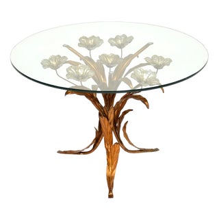 Vintage Gilt Metal and Glass Coffee Table from Hans Kogl, 1960s For Sale