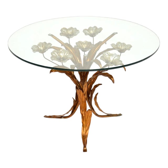 Vintage Gilt Metal and Glass Coffee Table from Hans Kogl, 1960s For Sale