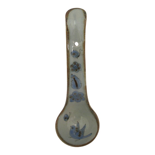 El Palomar Ken Edwards Blue Bird Butterfly Mexican Folk Art Hanging Ladle Spoon For Sale