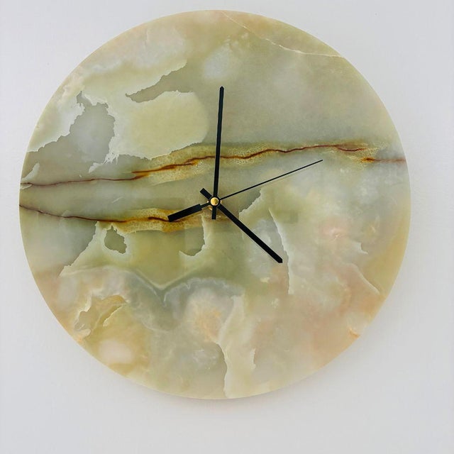 Green Onyx Wall Clock by Forzini For Sale - Image 6 of 6