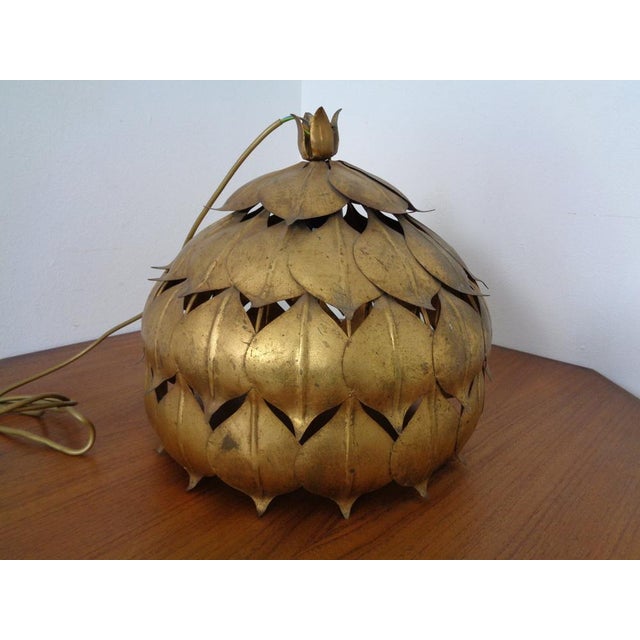 Gold Large Golden Lotus Ceiling Lamp from Hans Kögl, Germany, 1960s For Sale - Image 8 of 18