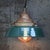 French Vintage industrial pendant light by Sammode France Green enamel, cast iron top and clear glass E27/E26 This piece...