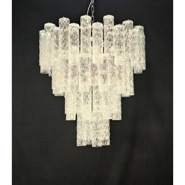 Vintage Murano Glass Cylindrical Tubes Chandelier in the style of Barovier, Venice, Italy, 2007 For Sale - Image 16 of 18