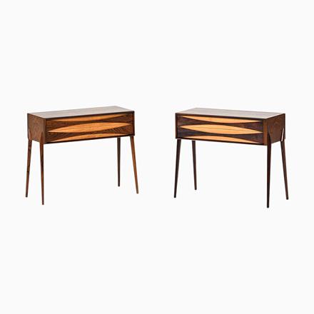Beech and Rosewood Bedside Tables by Rimbert Sandholt, 1960s, Set of 2 For Sale - Image 12 of 12