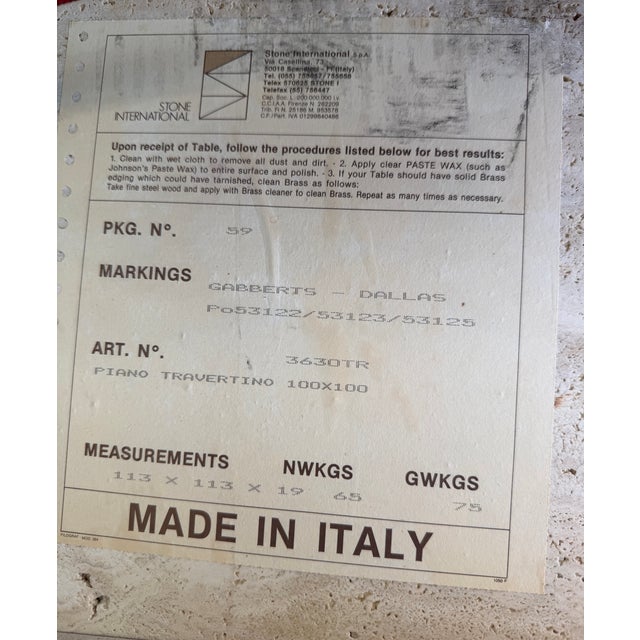 Vintage Italian 1980's Solid Travertine Coffee Table For Sale - Image 10 of 11