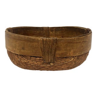 Early 1900s Handcrafted Korean Market Basket For Sale