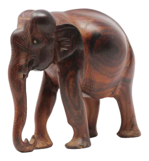 African Wood Hand Carved Elephant