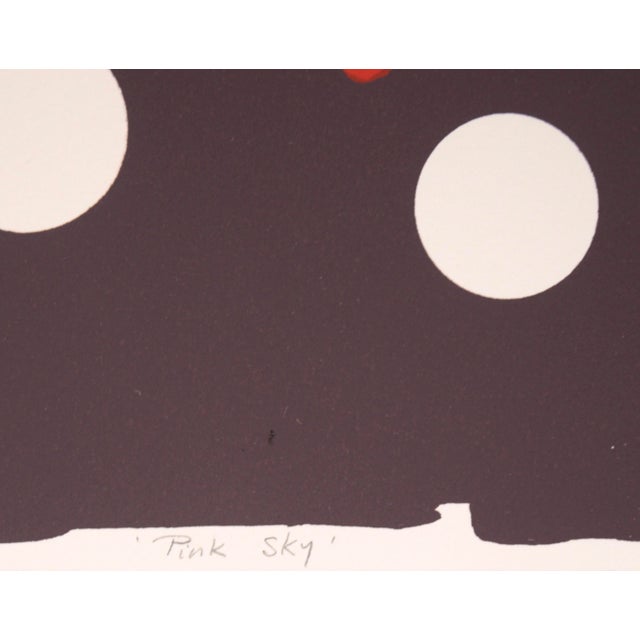Abstract 1980s "Pink Sky" Abstract Geometric Screen Print Numbered 7/30 by Harvey Daniels For Sale - Image 3 of 9