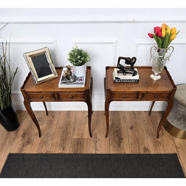 Mid-Century Modern Italian Rustic Wood Nightstands, 1950s, Set of 2 For Sale - Image 4 of 11