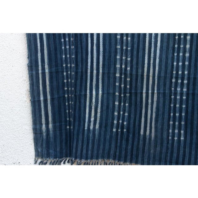 Vintage African Mossi "Sahelian Twilight" Indigo Throw For Sale - Image 4 of 6