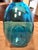 Vintage Murano Fent Italy Blue Glass Sculpture Bottle - Signed Leo De Carlo for Oggetti For Sale - Image 9 of 10