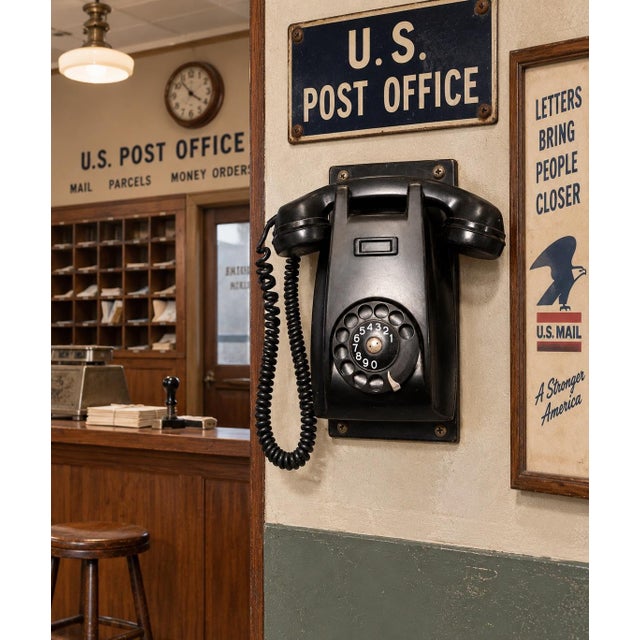 Vintage Ericsson Bakelite Rotary Wall Telephone For Sale - Image 4 of 7