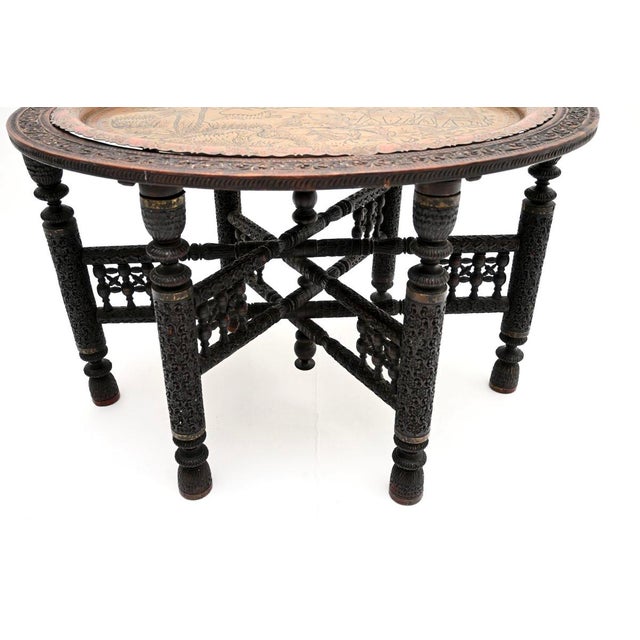 Antique Indian Tray Top Coffee Table, 1880s For Sale - Image 9 of 11