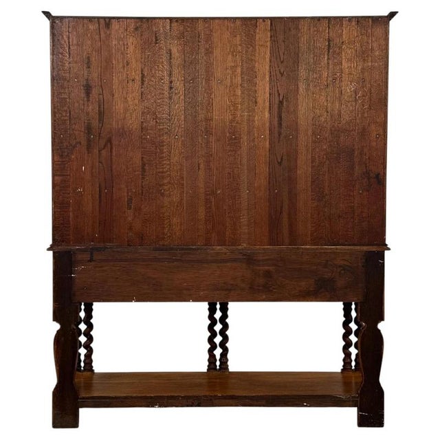 Antique Early 20th Century English Barley-Twist Golden Oak Dresser For Sale - Image 9 of 13
