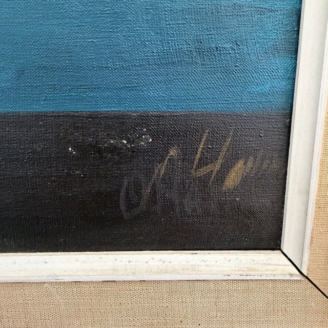 Danish Mid Century Abstract Coastal Landscape Oil Painting by Knud Horup, Circa 1950s For Sale - Image 9 of 11