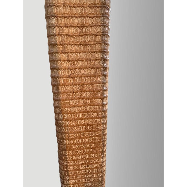 Mid-Century Modern Andrianna Shamaris Minimalist Hand Carved Teak Wood Mirror For Sale - Image 3 of 5