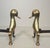 Pair of stylized brass andirons in the style of Claude and For Sale - Image 6 of 12
